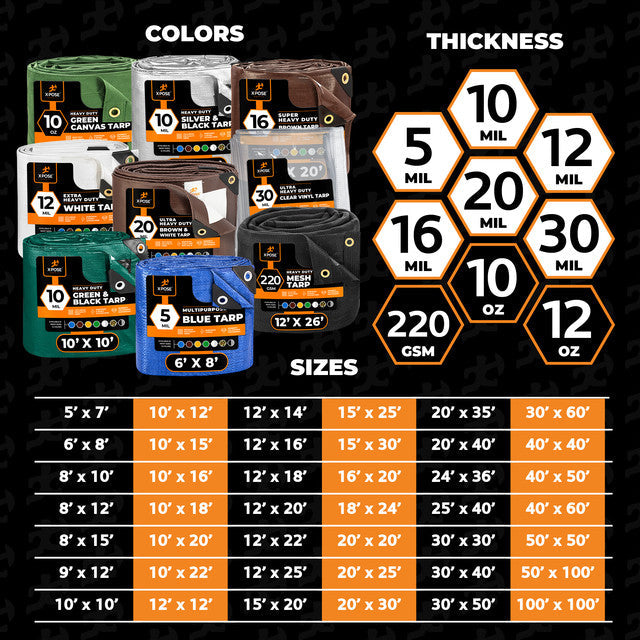 16 Mil Brown Super Heavy Duty Poly Tarp