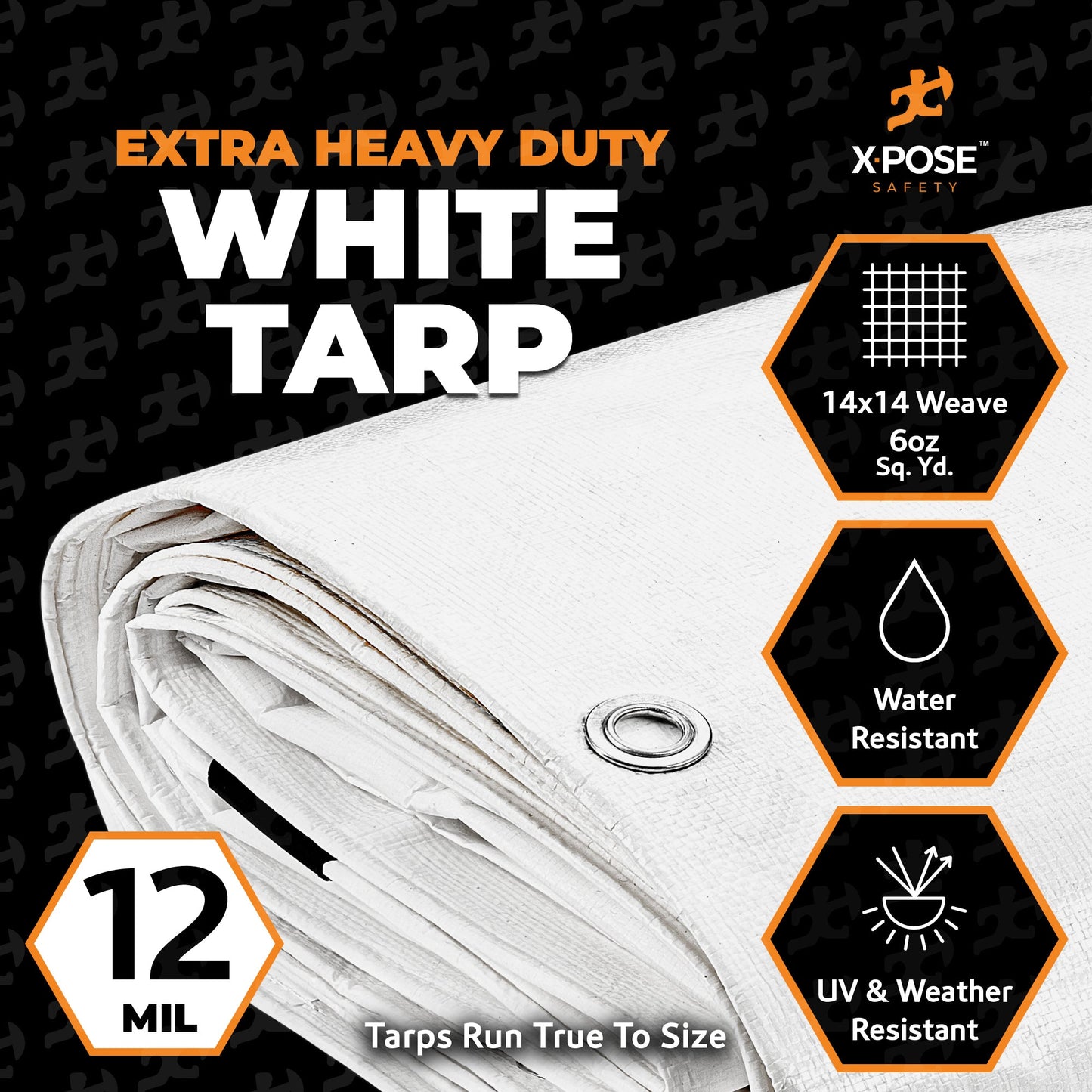 12 Mil White Extra Heavy Duty Poly Tarp