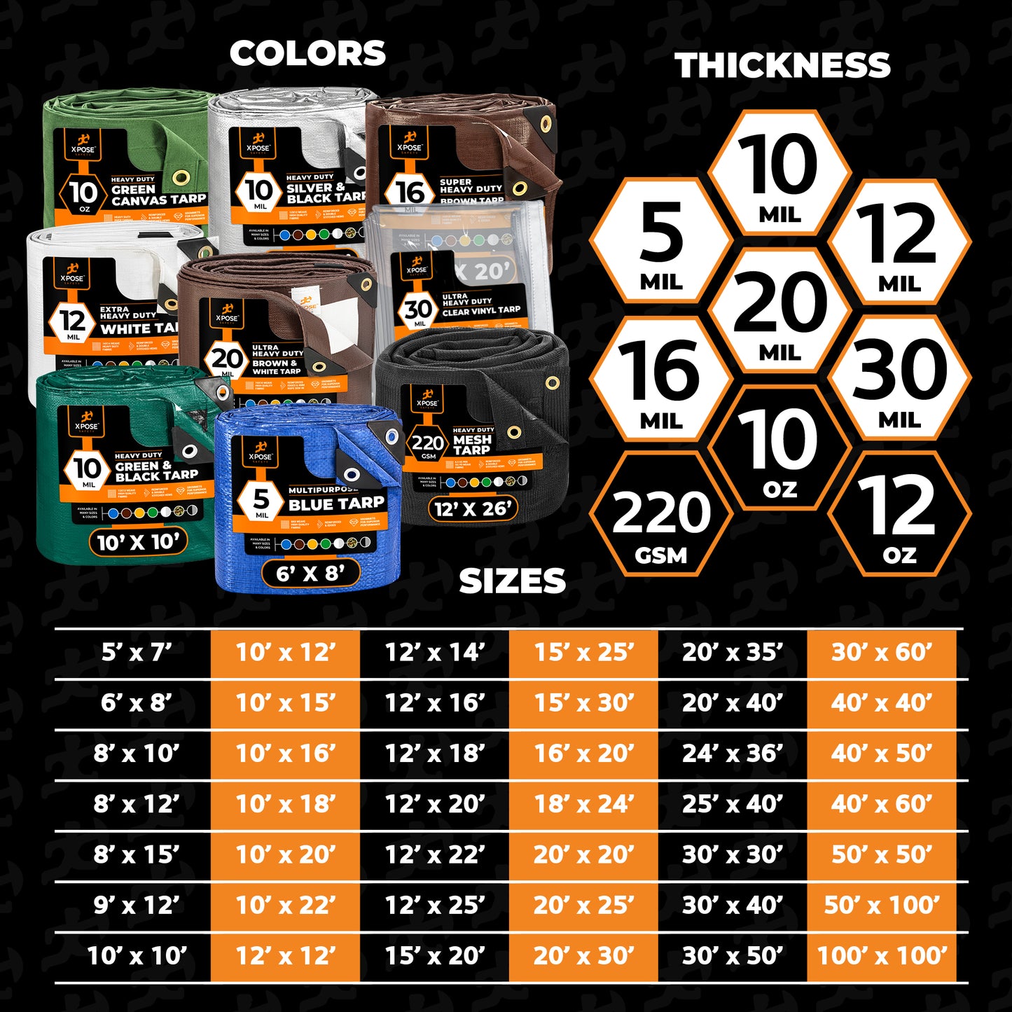 5 Mil Brown Poly Tarps