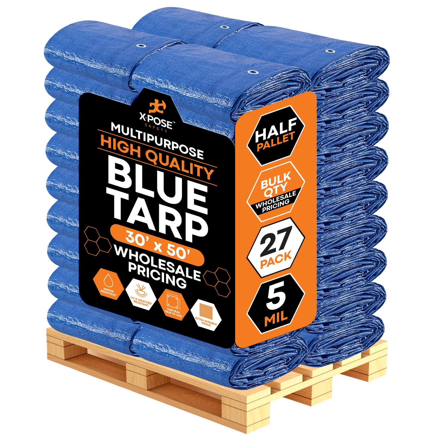 5 Mil Blue Poly Tarps Bulk Pallet