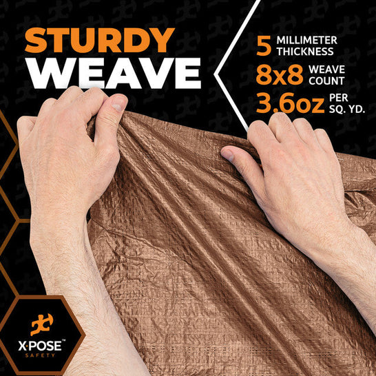 5 Mil Brown Poly Tarp – 8x8 Weave UV Treated – The Tarps Wholesaler