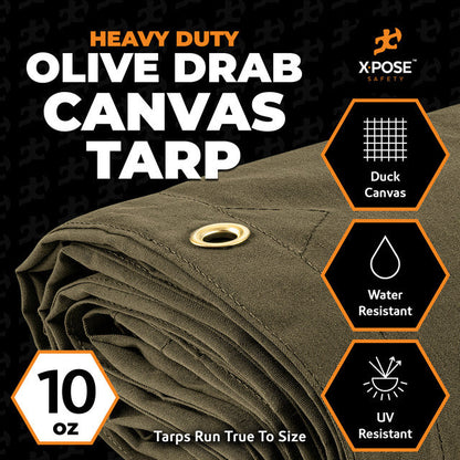 Olive Drab Canvas Tarps 10oz