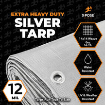 12 Mil Silver Extra Heavy Duty Poly Tarp
