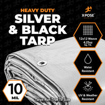 10 Mil Silver Black Heavy Duty Poly Tarp