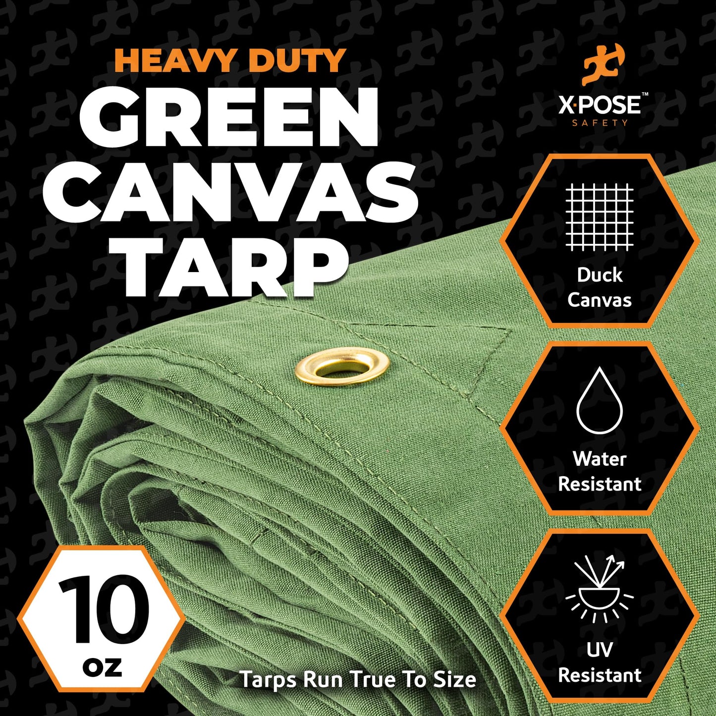 Green Canvas Tarps 10oz