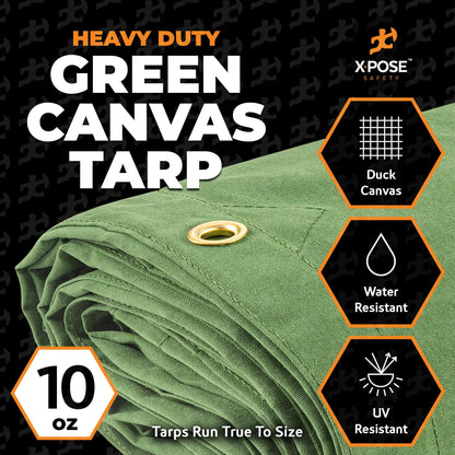 Green Canvas Tarps 10oz
