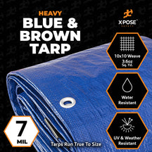 7 Mil Blue/Brown Heavy Tarp