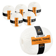 Parcel Twine - Polyester Cord Twine String 225' - Extra Strong Thick White String Spool