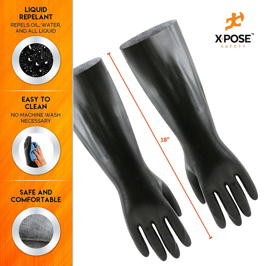 Chemical Resistent Arm Length Vinyl Gloves