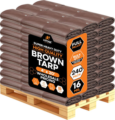 16 Mil Brown Super Heavy Duty Poly Tarp Bulk Pallet
