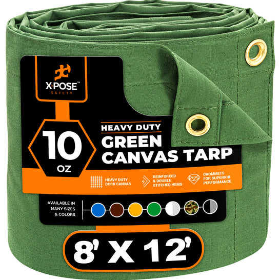 Xpose SAFETY Canvas Heavy Duty 5 ft. W X 5 ft. L Green 10 oz. Tarp