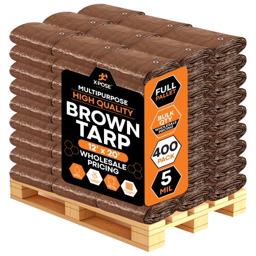 7 Mil Blue/Brown Heavy Duty Poly Tarp – 10x10 Weave UV Treated – The Tarps Wholesaler