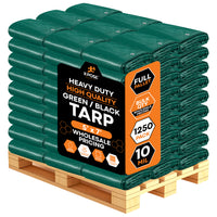 10 Mil Green Black Heavy Duty Poly Tarp Bulk Pallet