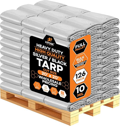 10 Mil Silver Black Heavy Duty Poly Tarp Bulk Pallet