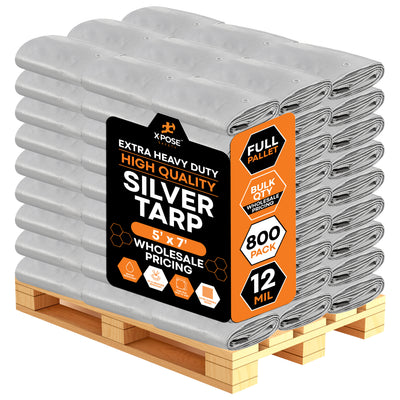 12 Mil Silver Extra Heavy Duty Poly Tarp Bulk Pallet