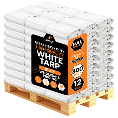 12 Mil White Extra Heavy Duty Poly Tarp Bulk Pallet