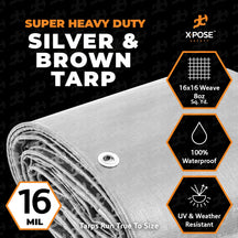 16 Mil Silver/Brown Super Heavy Duty Poly Tarp