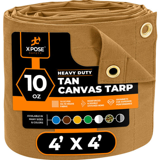 Xpose Safety Canvas Heavy-Duty 6 ft. W X 8 ft. L Tan 10 oz. Tarp